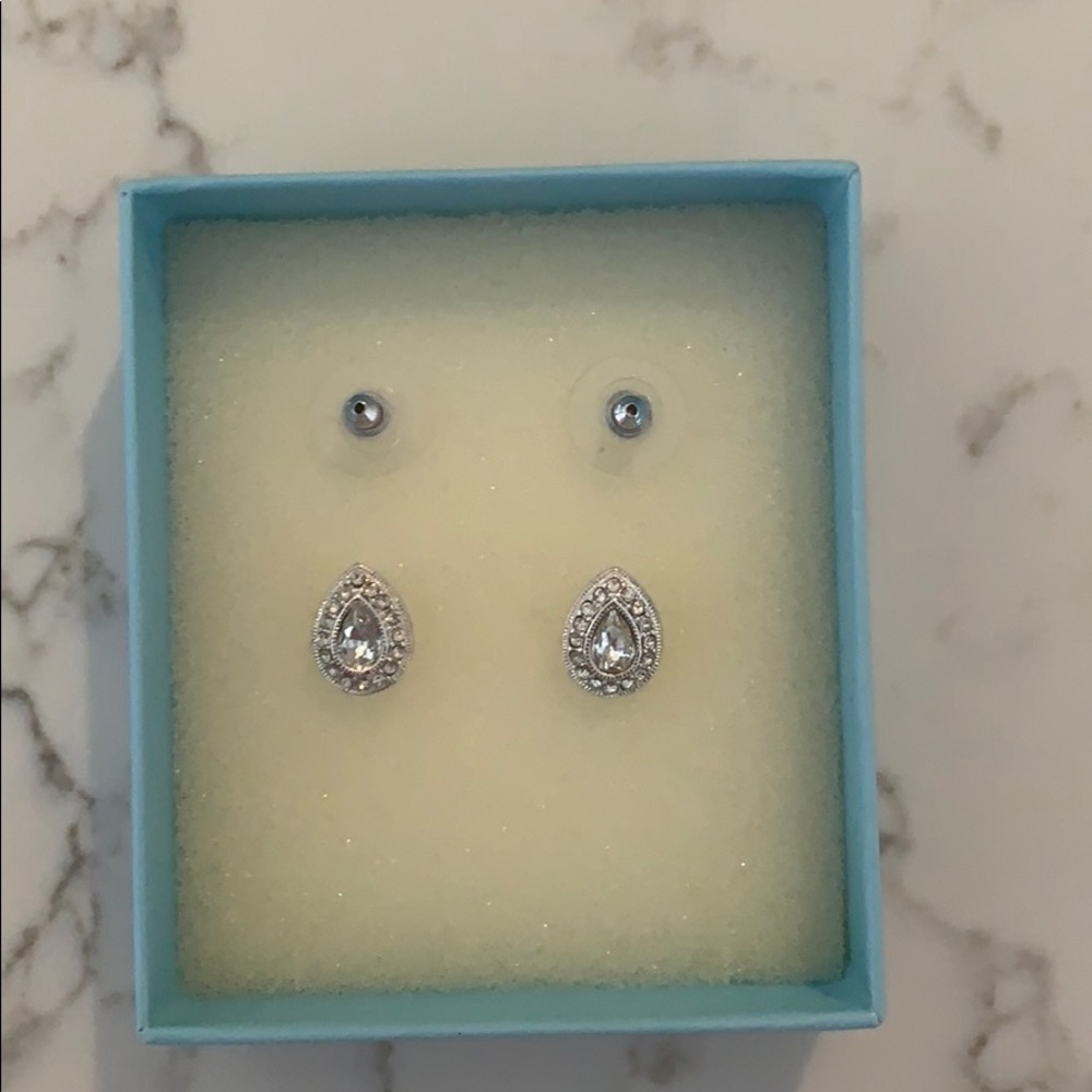 Pear Shaped Silver Earrings